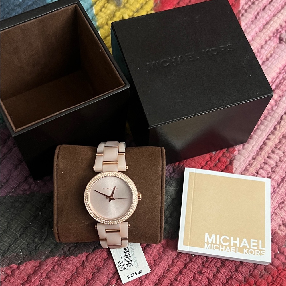 Michael Kors pink rose gold watch